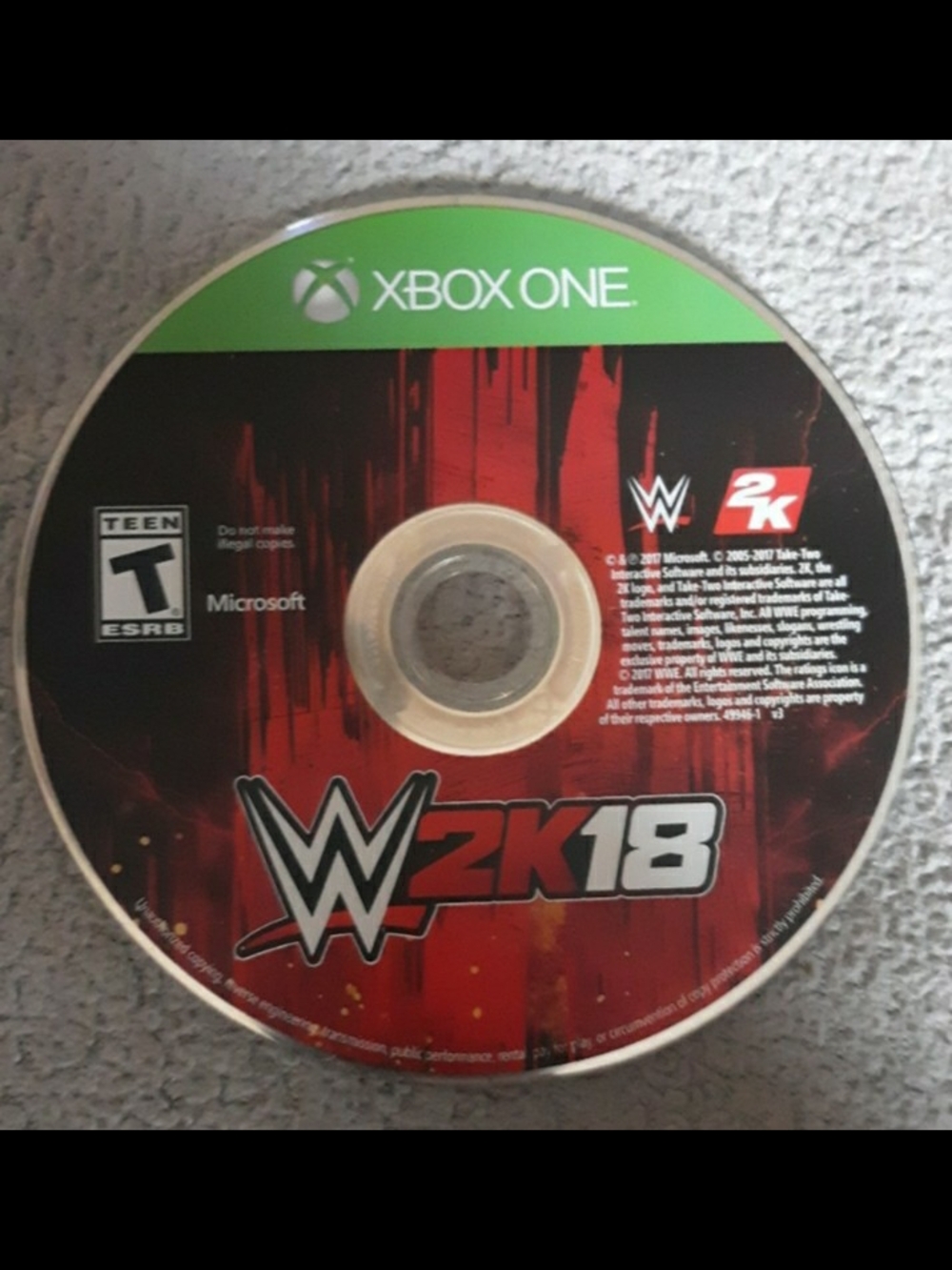 WWE 2K18 Video Game Disc - Black/Red